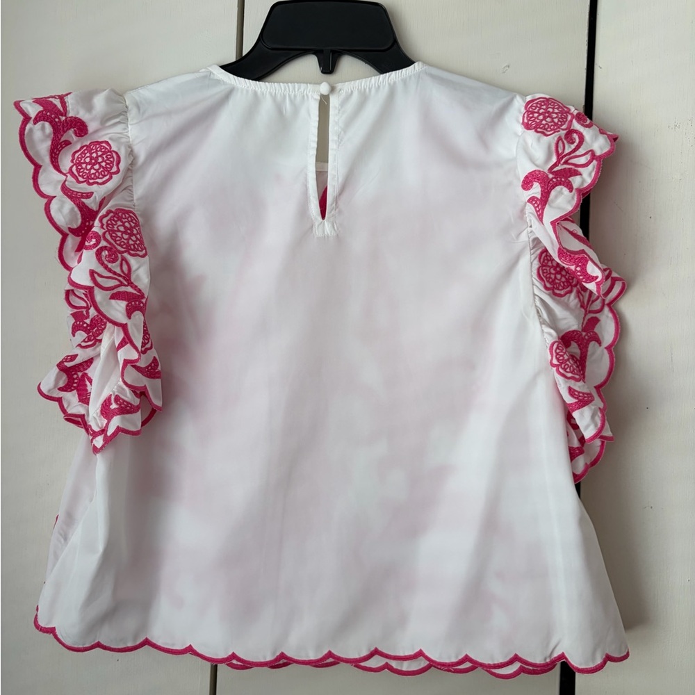 THML White Blouse with Pink Embroidery - Picture 2 of 6